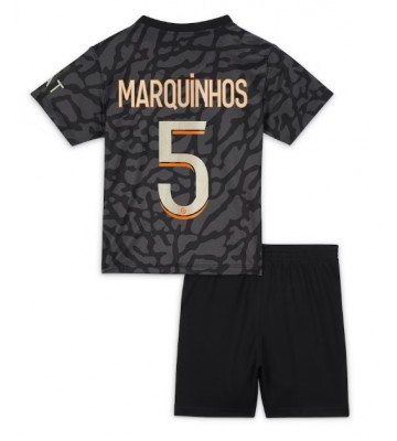 Paris Saint-Germain Marquinhos #5 Koszulka Trzecich Dziecięca 2023-24 Krótki Rękaw (+ Krótkie spodenki)